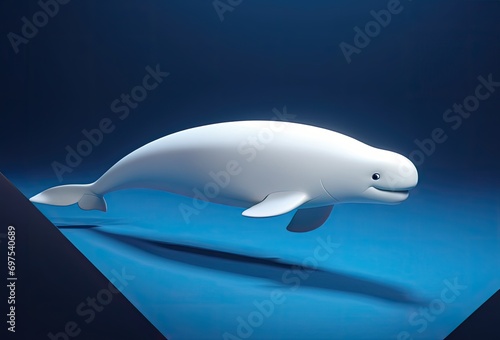 cute 3d cartoon white whale
