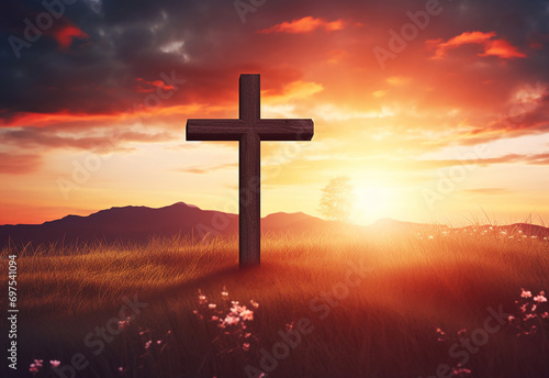 Lent season cross background