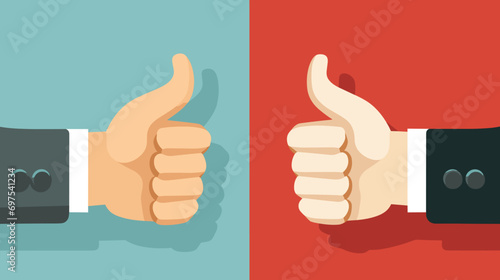  thumbs up 3d style trending colour palette. Vector illustration 