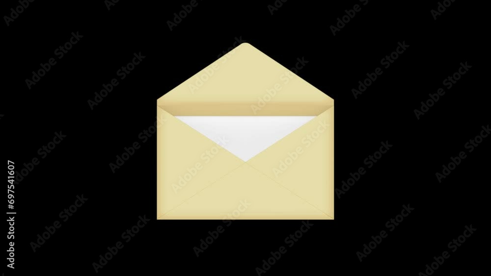 4K animation of opening an envelope and opening the paper inside ( mov ,background transparent ) 4K animation of opening an envelope and opening the paper inside ( mov ,background transparent )