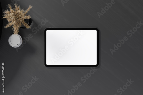 tablet computer with blank screen top view (ID: 697542248)