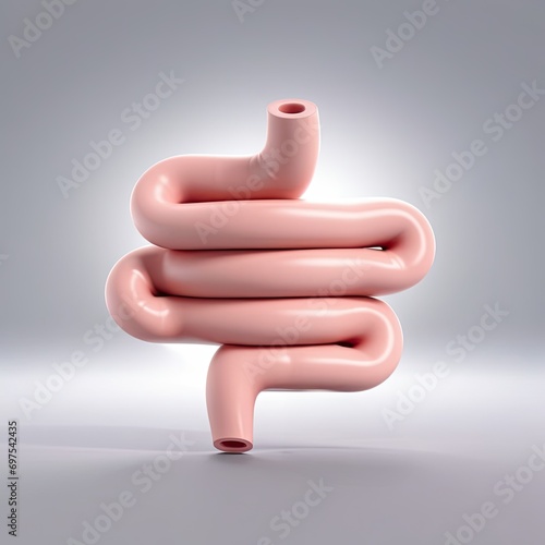 cute 3d cartoon human intestine photo