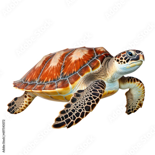 sea turtle isolated on transparent or white background 