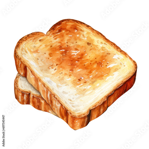 bread toast watercolor 