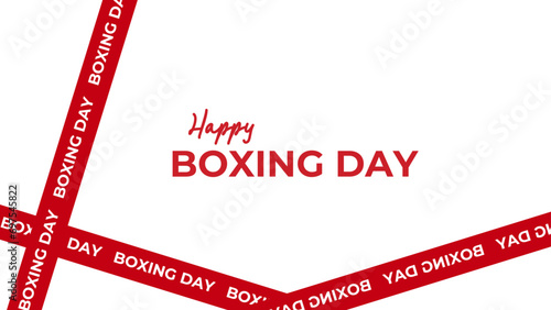 Boxing day vector illustration. Typography combined in a shape of ribbon. suit for greeting card, ad, promotion, poster, flier, blog, article, social media, marketing, Boxing Day sale, banner, Website
