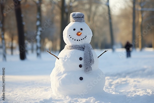 snowman on the snow