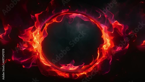 燃える円のフレーム,Generative AI  photo