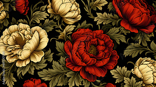 Floral Elegance: A Vintage Seamless Pattern Celebrating Nature's Beauty in Art and Design