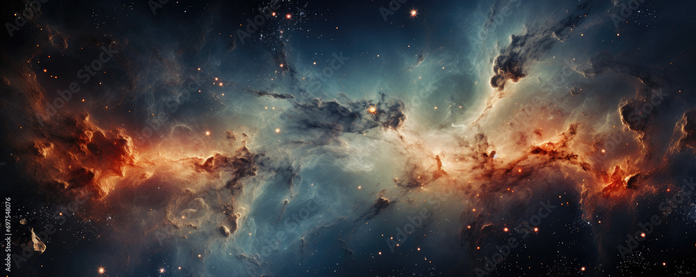 Naklejka premium Amazing photo of a beautiful galaxy deep in space