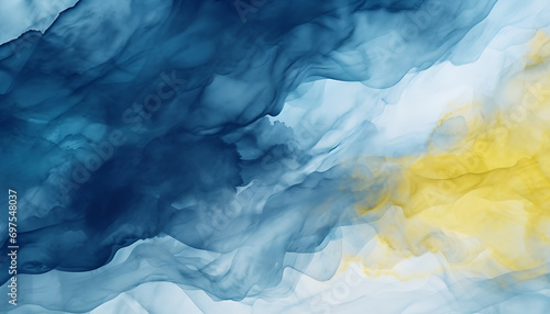 Wallpaper Mural watercolor_blue_and_yellow_texture_blue_and_white_ Torontodigital.ca