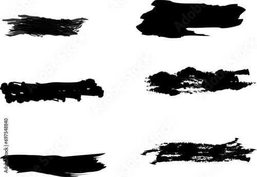 Highlighter line black marker strokes lines vector. Grunge freehand watercolor ink pencil marks. Black watercolor hand drawn highlight set. Marker pen highlight strokes. Black marker brush lines. 