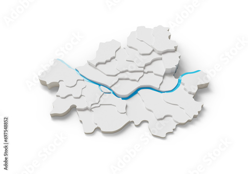 Photography 대한민국 서울 3D 지도 목업 Seoul,Republic of Korea 3D Map Mock up