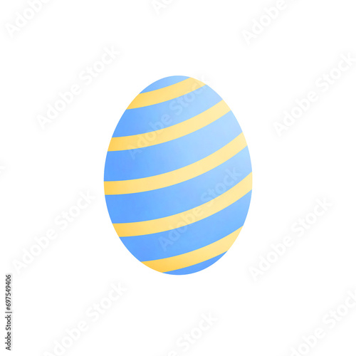 Easter blue egg with yellow stripes