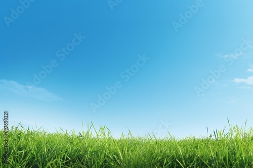 green grass and blue sky