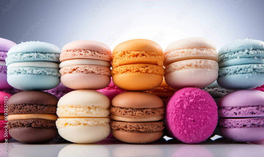 colorful macaroons on white background colorful macaroons on white background