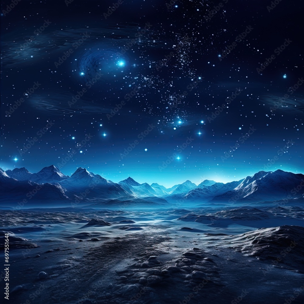 The night sky, strewn with millions of stars, creates a magnificent landscape against the backdrop