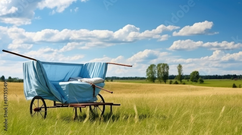Summer Cart - Azure Sky and Linen Sheet at Noon in Midsummer © Sekai