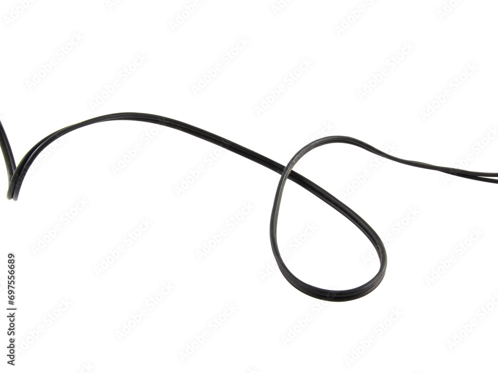Black wire cable of usb and adapter isolated on white background.Electronic Connector.Selection focus. Black wire cable of usb and adapter isolated on white background.Electronic Connector.Selection focus.