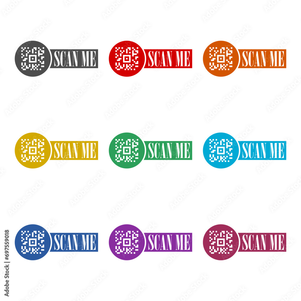 Obraz premium Scan me icon isolated on white background. Set icons colorful