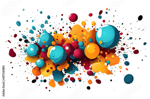 abstract, colorful, background, art, illustration, paint, splash, color, ink, texture, design, brush, spot, grunge, isolated on PNG Background. Generative Ai.