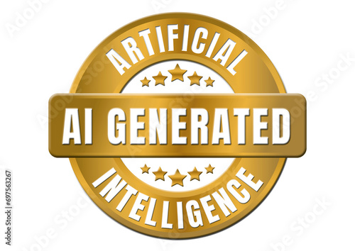  AI Artificial Intelligence - AI generated golden Sticker