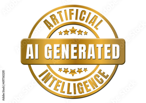golden Sticker AI Artificial Intelligence - AI generated 