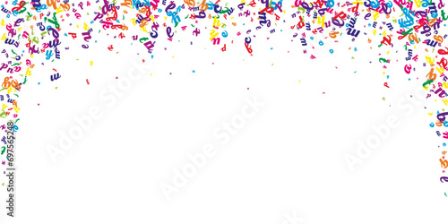 Flying latin letters. Colorful childish scattered