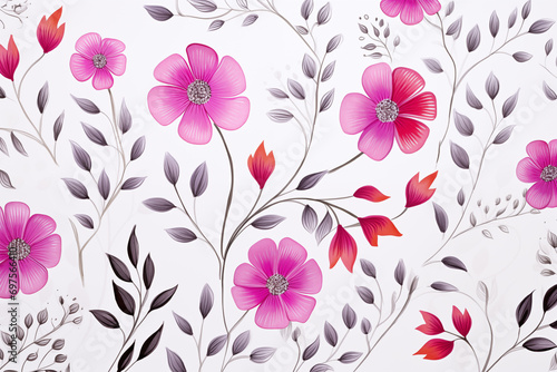 seamless floral pink and purple shade flowers background