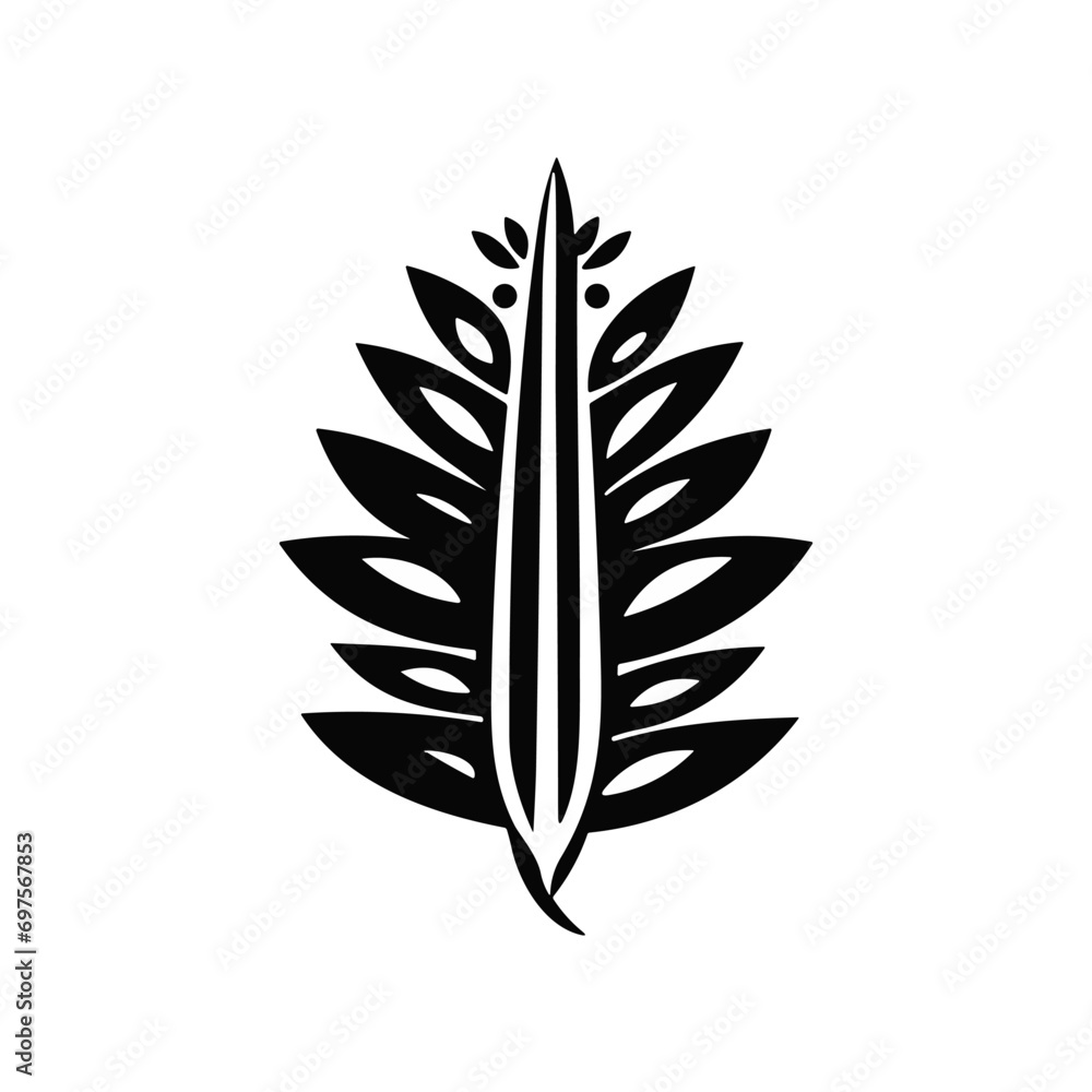 Minimalist abstract tribal leaf in vector. Minimalist abstract tribal leaf in vector.
