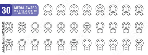 Vector of icon set award, trophy, medal, winner prize, bonus, vector EPS 10.