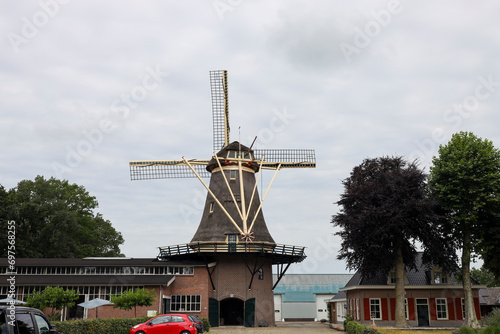 The mill De Hoop is a mill built in 1853 and in use as a corn mill peeling mill and oil mill in the Dutch village of Oldebroek