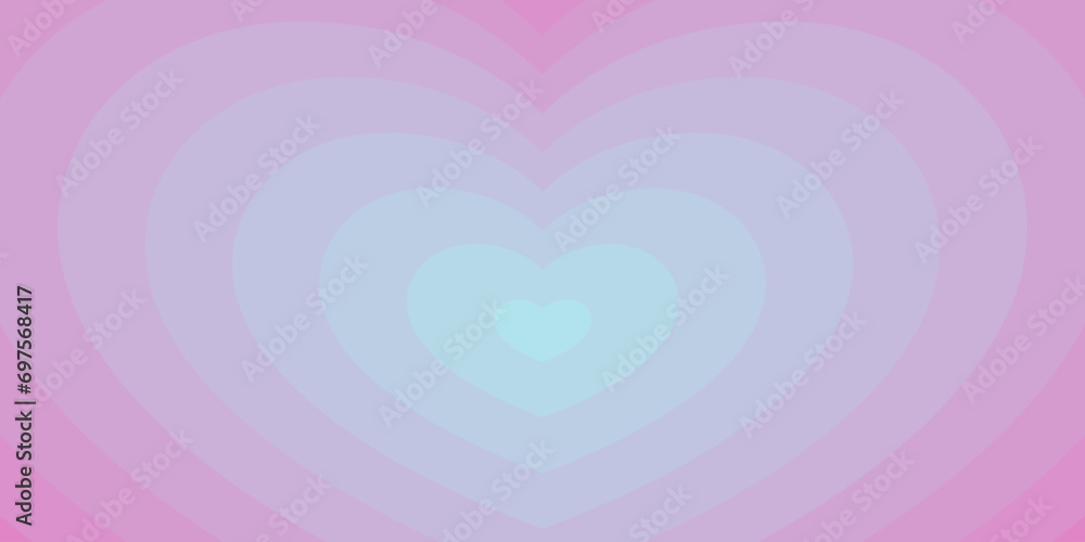 Concentric Hearts Pink Gradient Background. A Lovely Vector Illustration