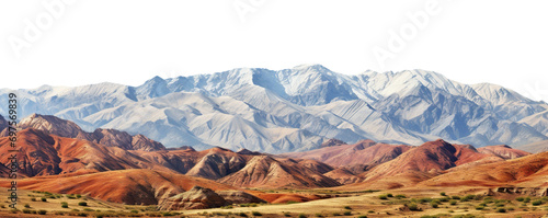 Picturesque landscape with majestic mountain peaks, cut out