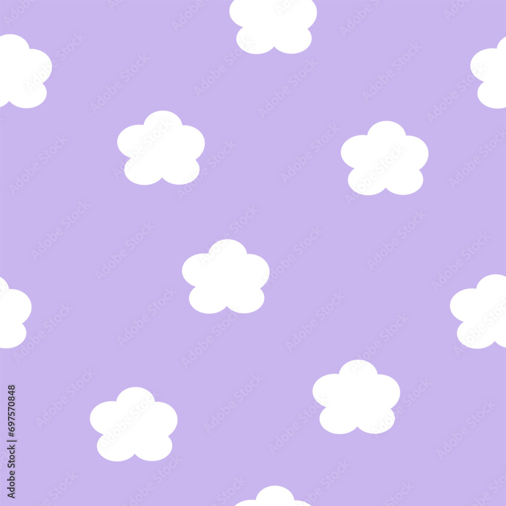 White clouds texture. Seamless pattern.