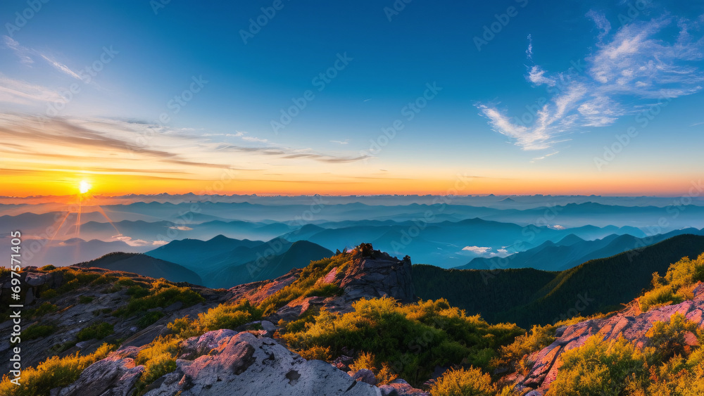 sunrise in the top of mountains