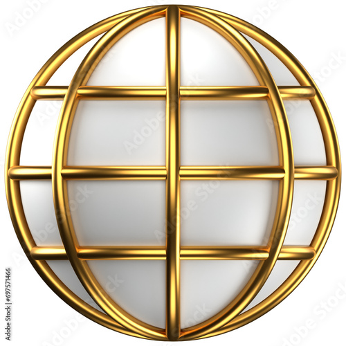 3d icon of white globe
