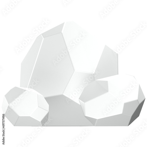 3d icon of white gold nugget