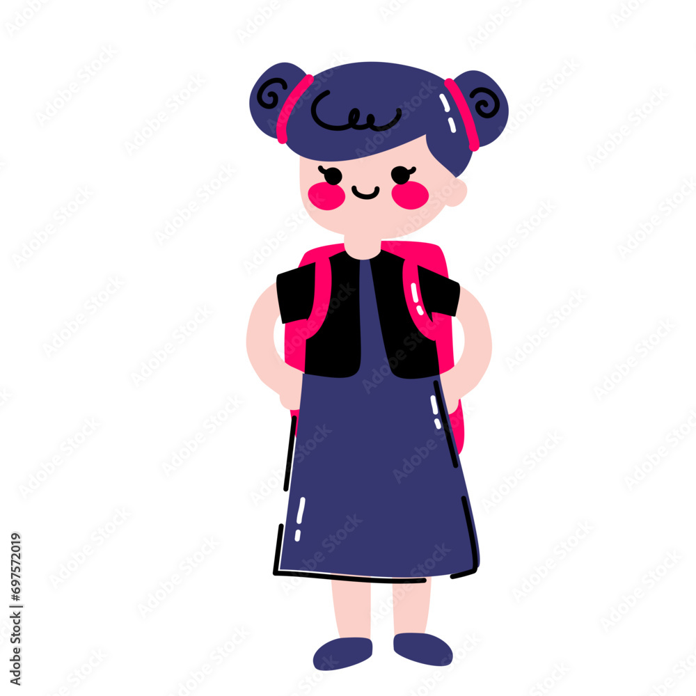 Cute Girl Character Set