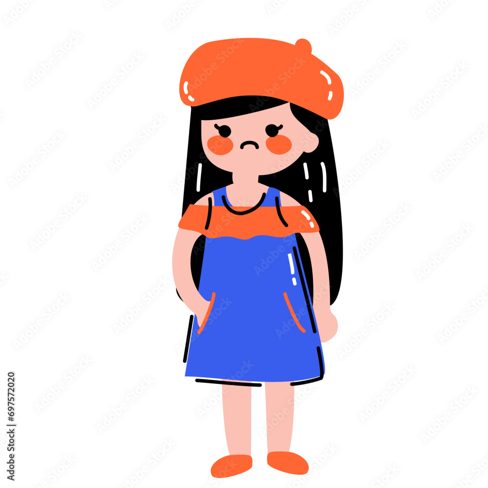 Cute Girl Character Set