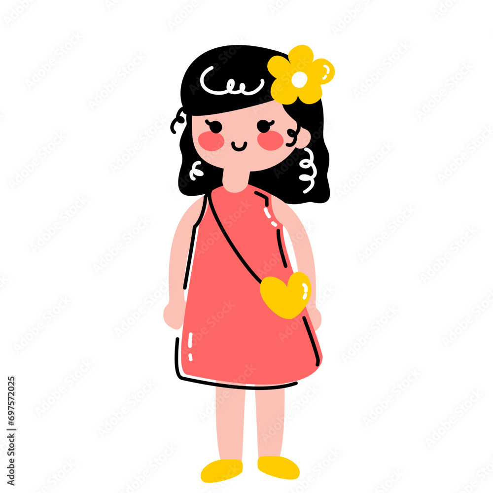 Cute Girl Character Set
