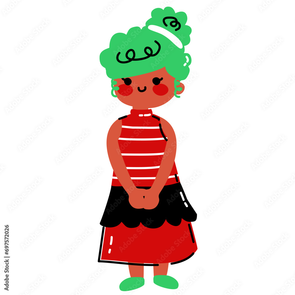 Cute Girl Character Set