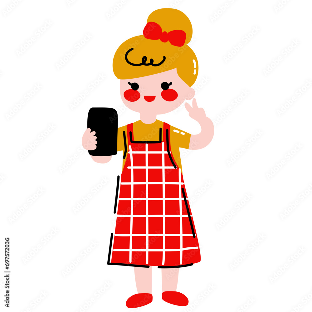 Cute Girl Character Set