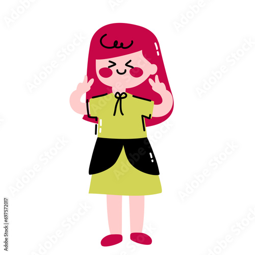Obraz na płótnie Cute Girl Character Set w salonie