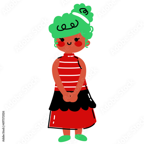 Obraz na płótnie Cute Girl Character Set w salonie