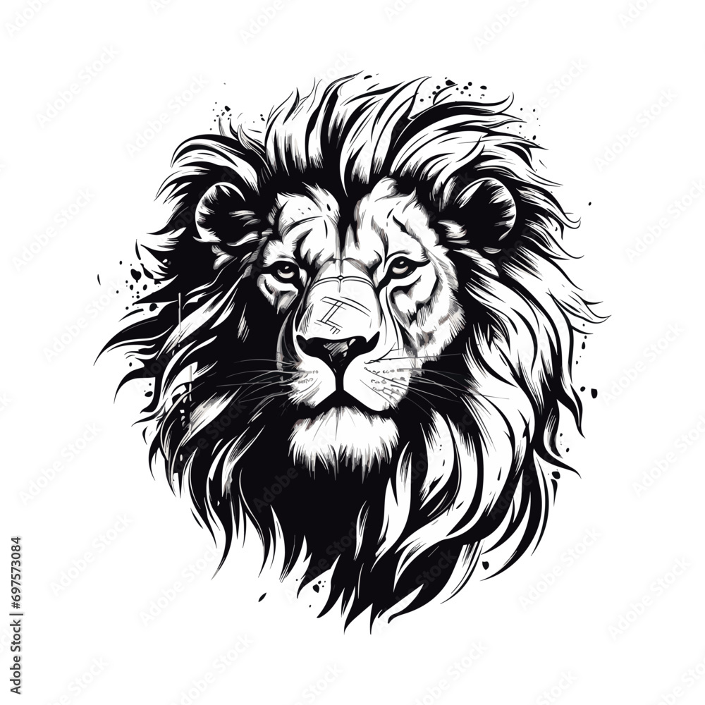 Majestic minimalist lion vector illustration. Majestic minimalist lion vector illustration.