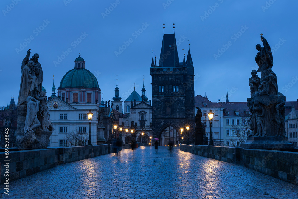 Charles bridge Prague, in night Charles bridge Prague, in night