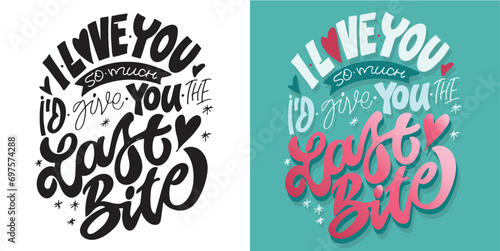 Cute lettering hand drawn doodle postcard, t-shirt design, mug print.