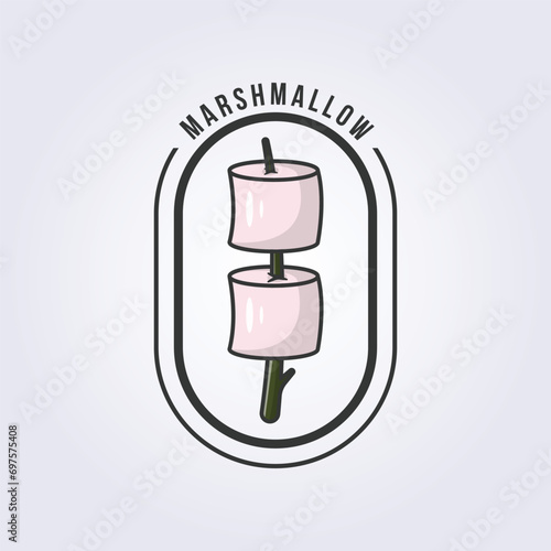 double marshmallow logo badge icon vector illustration design