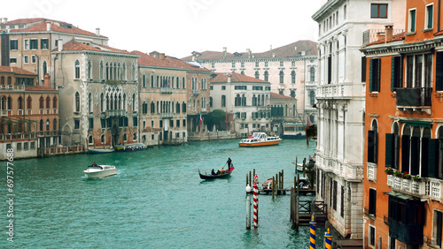Venice in winter. Uncrowded Grand Canal. Looking north-west from Ponte dell'Accademia bridge. photo