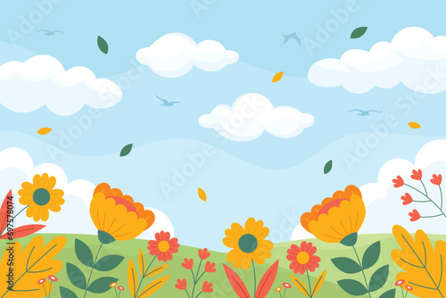 Floral Spring Season Background. Abstract Flowers Background for Wallpaper or Social Media Post Template